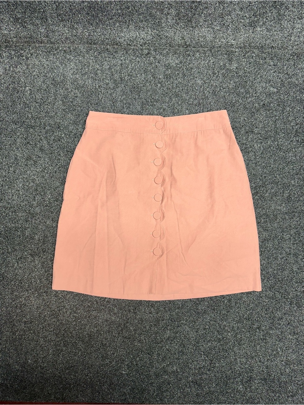 Pink Scallop Mini Skirt Coquette Feminine Girlie Flirty Buttons Whimsy Chic
